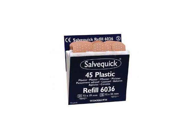 Salvequick Plastplaster 45 stk refill 6 stk i esken